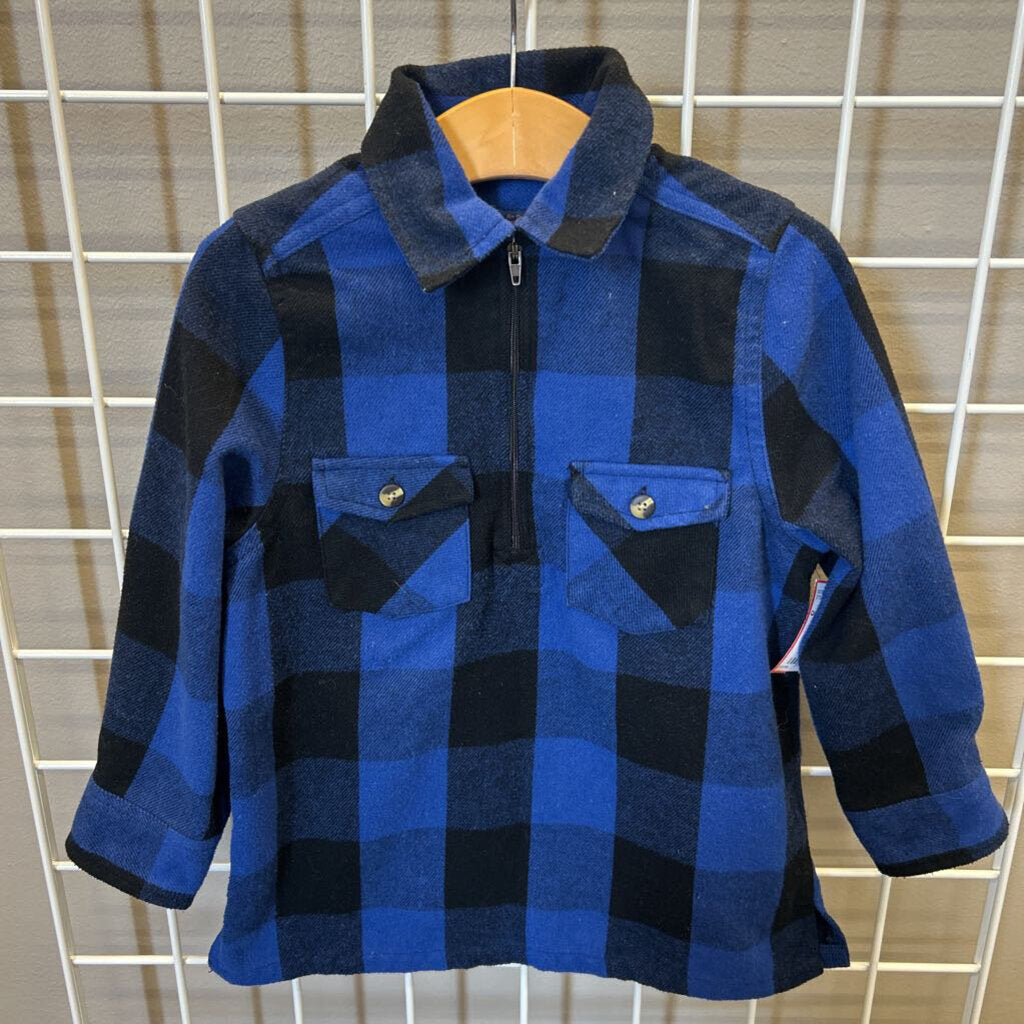 Lil Hickory Plaid Quarter Zip Pullover - 4t