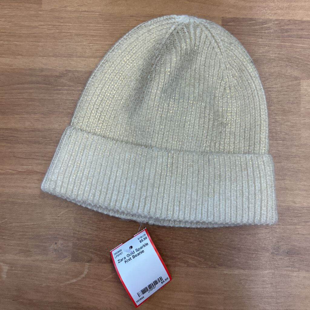 Zara Gold Sparkle Knit Beanie