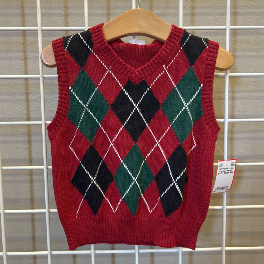 NWT Gymboree Argyle Sweater Vest - 12/18m
