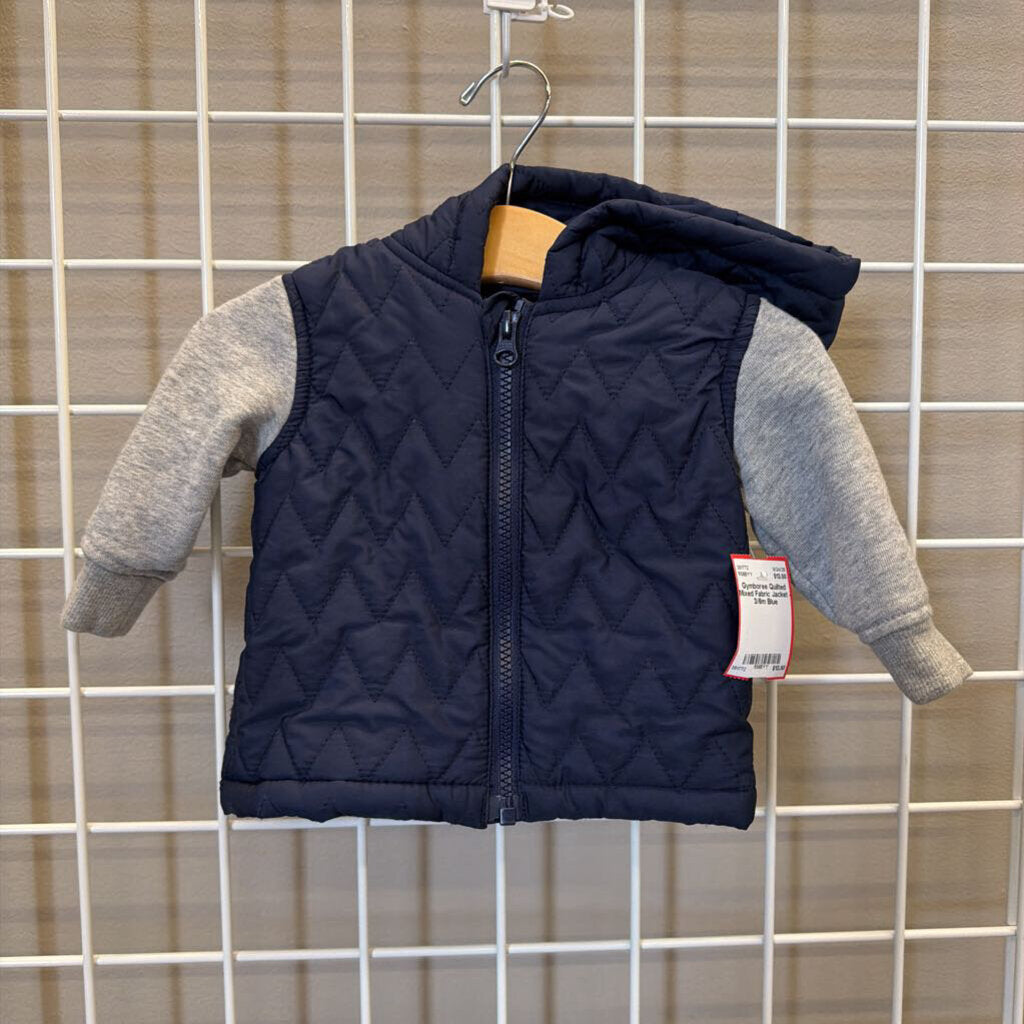 Gymboree Quilted Mixed Fabric Jacket - 3/6m