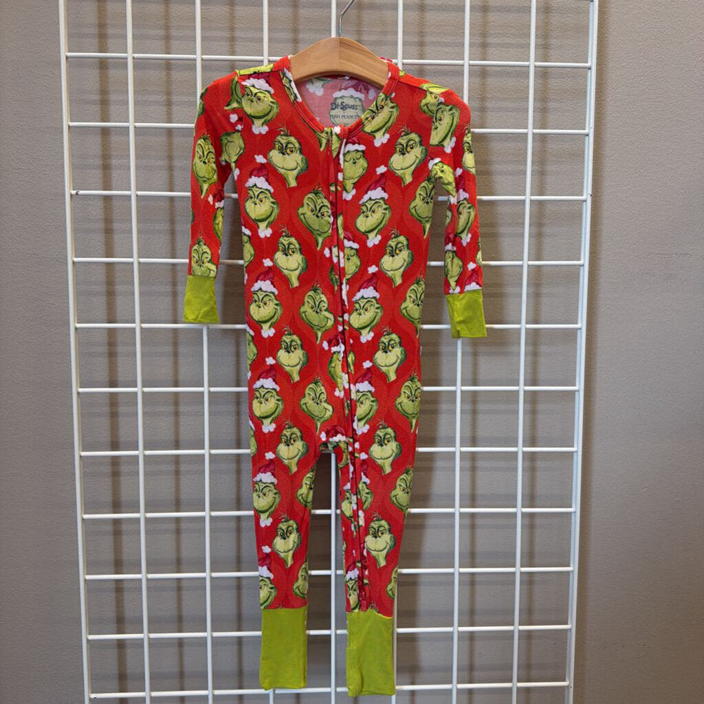 Posh Peanut Bamboo Grinch Zip Sleeper - 12/18m