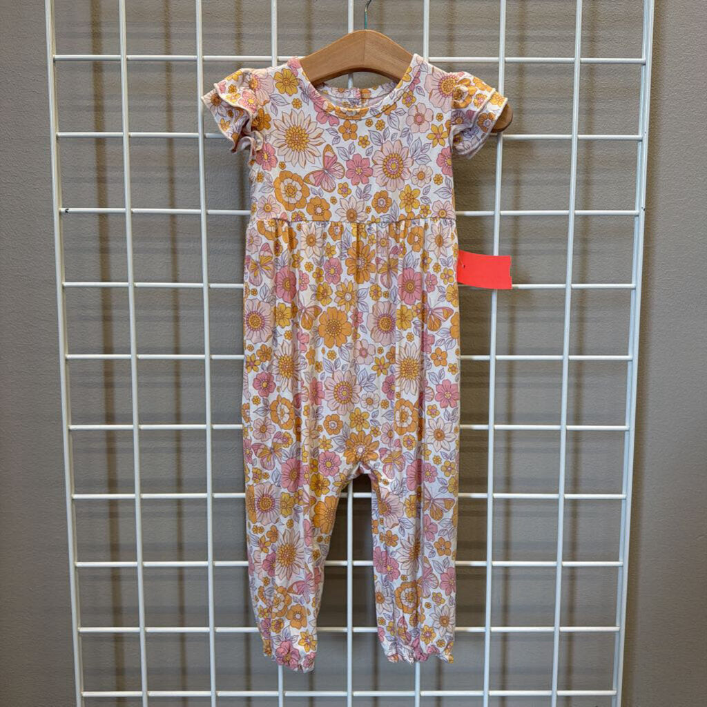 Sweet Bamboo Floral SS Romper - 12/18m