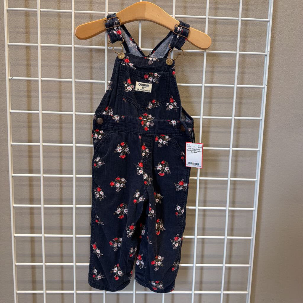 Osh Kosh Floral Corduroy Overalls - 18m