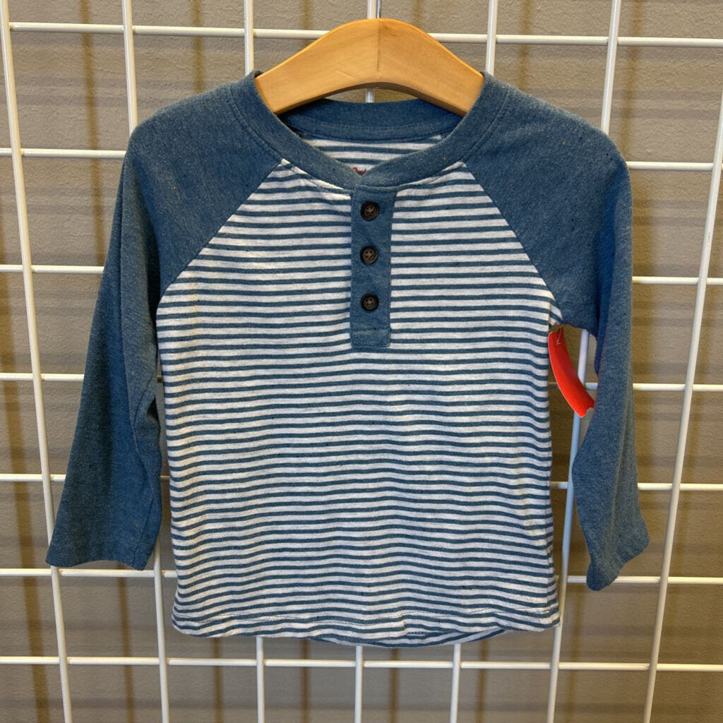 Cat & Jack Stripe LS Henley - 2T