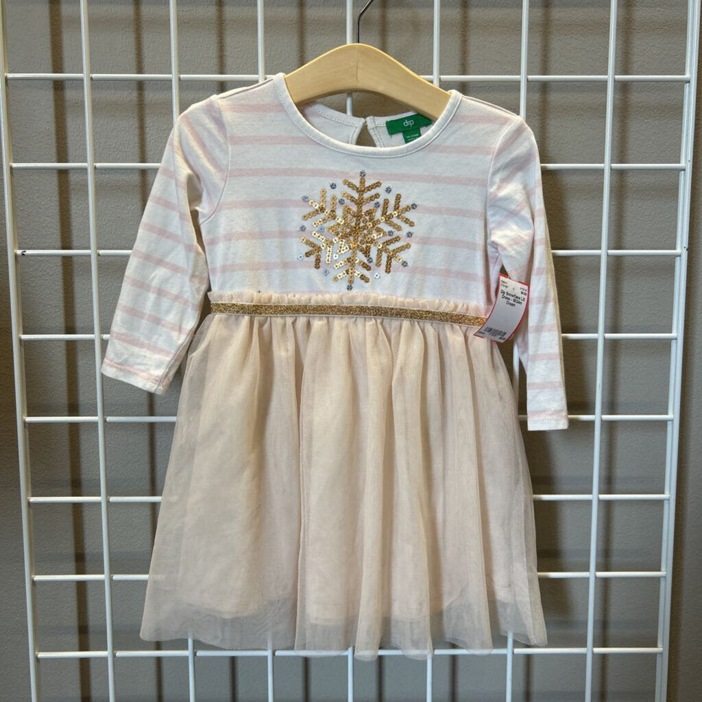 Dip Snowflake LS Dress - 18/24m