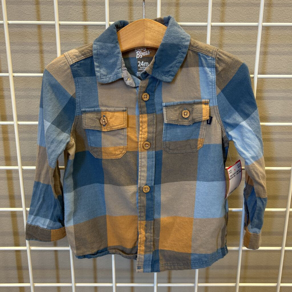 Osh Kosh Plaid LS Button Up - 24m