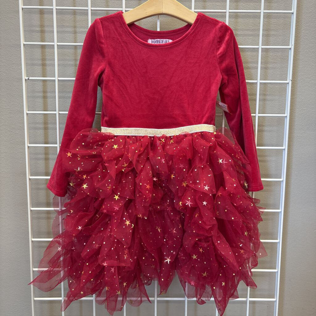 Dreaming of Lucy Velvet Star LS Dress - 4T