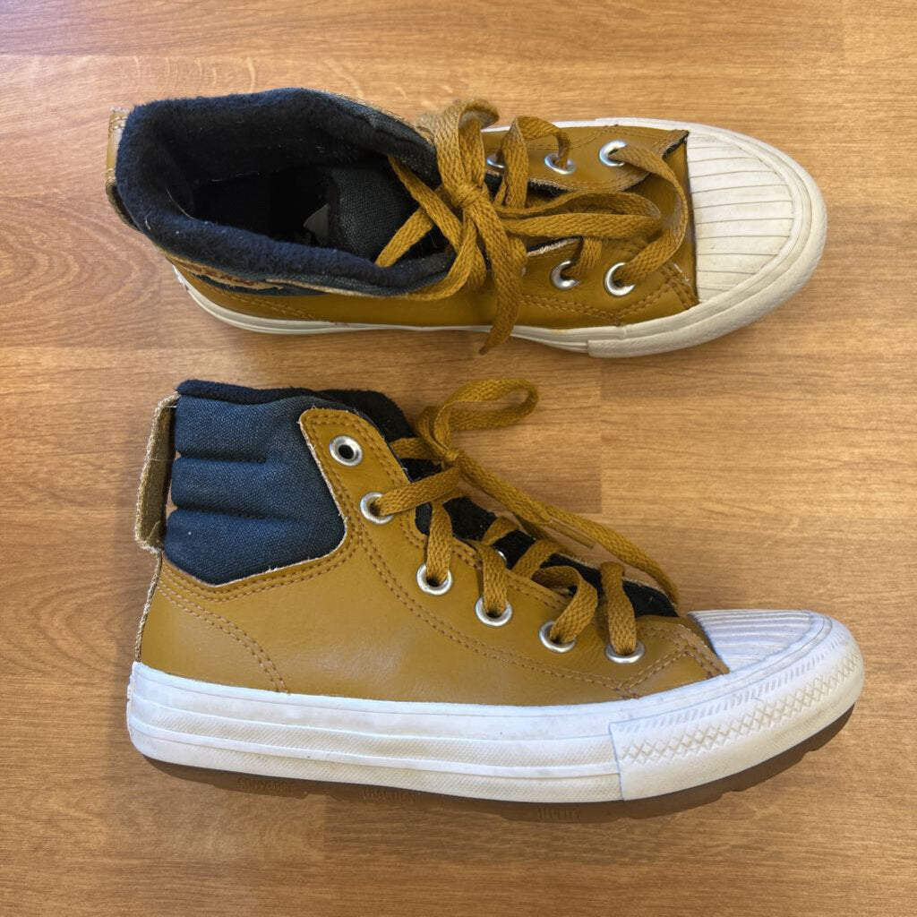 Converse Brown Leather High Top Sneakers - 1