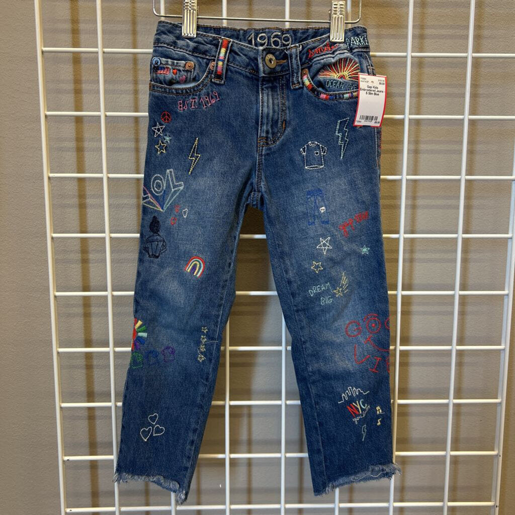 Gap Kids Embroidered Jeans - 5 Slim
