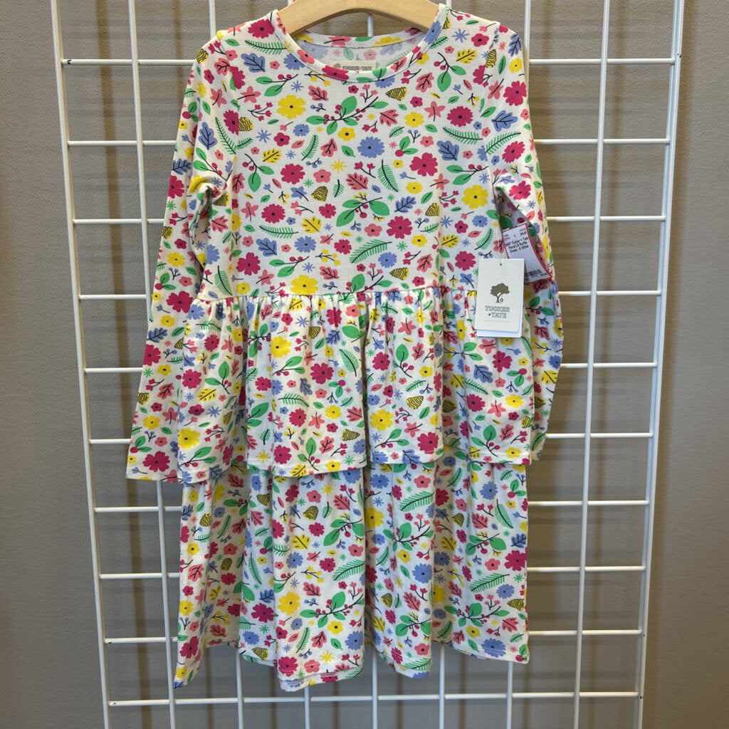 NWT Tucker + Tate Floral LS Ruffle Dress - 6
