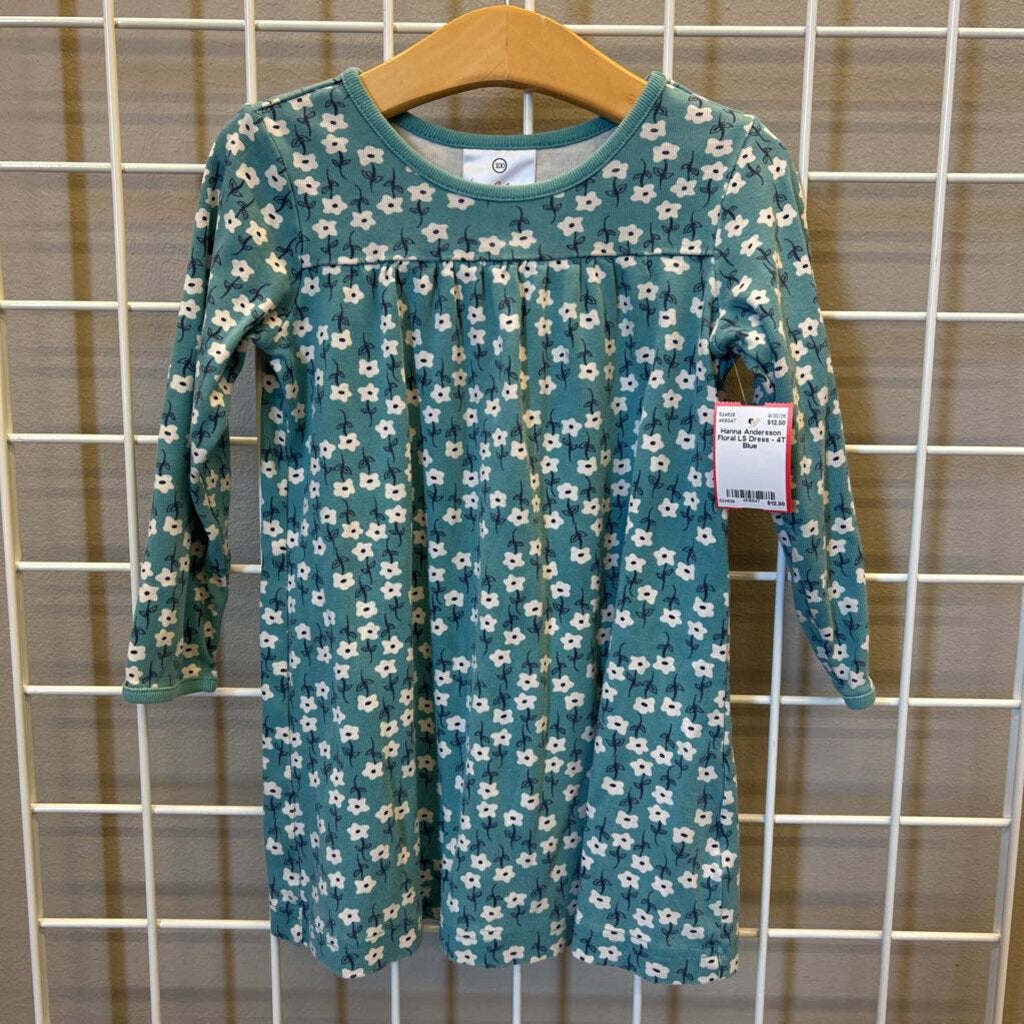 Hanna Andersson Floral LS Dress - 4T