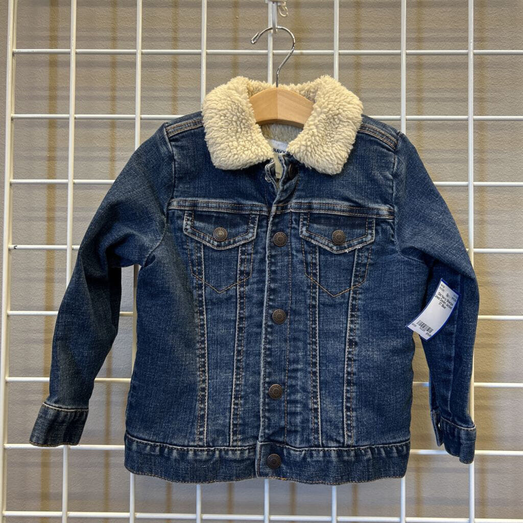 Old Navy Sherpa Lined Denim Jacket - 3T