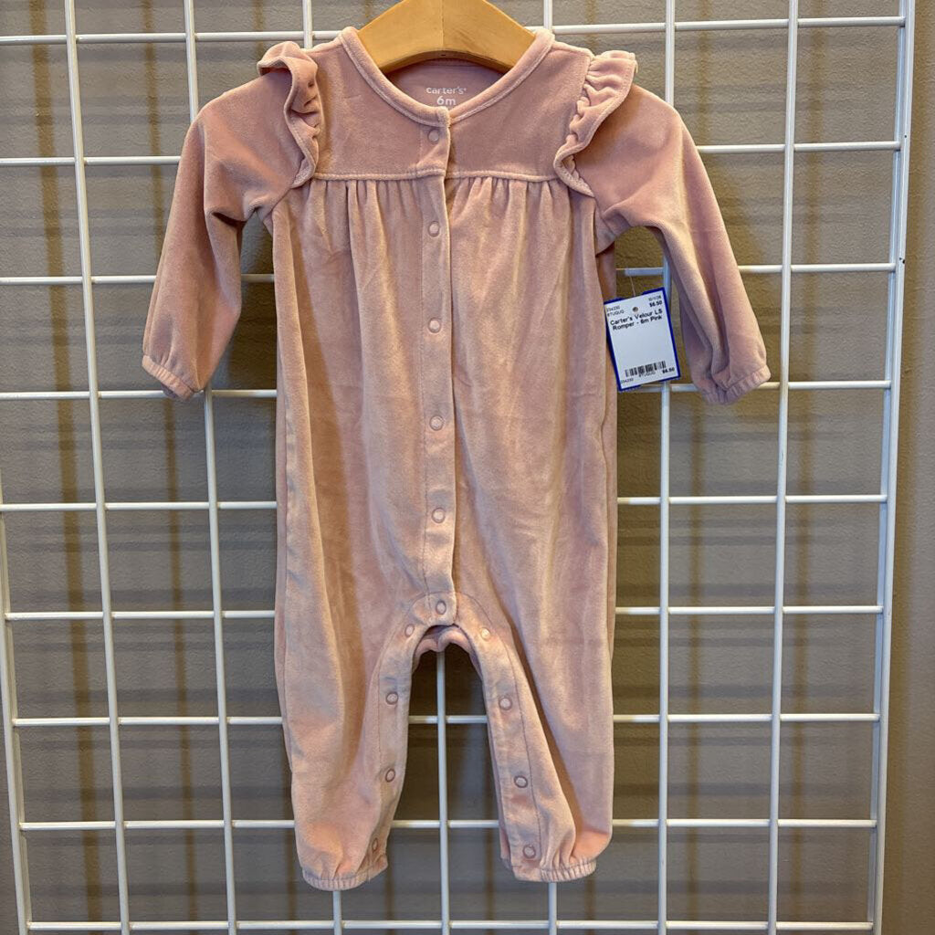 Carter's Velour LS Romper - 6m