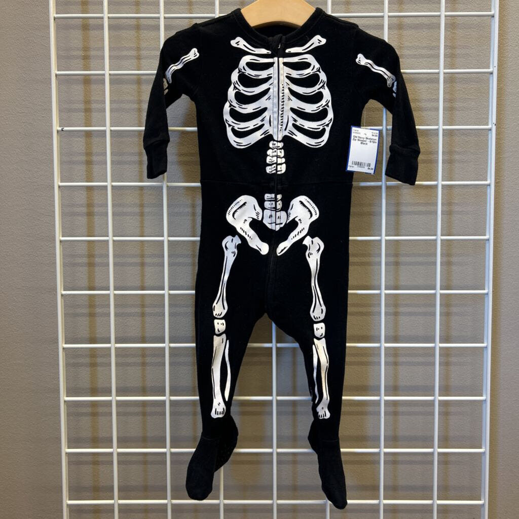 Old Navy Skeleton Zip Sleeper - 6/12m