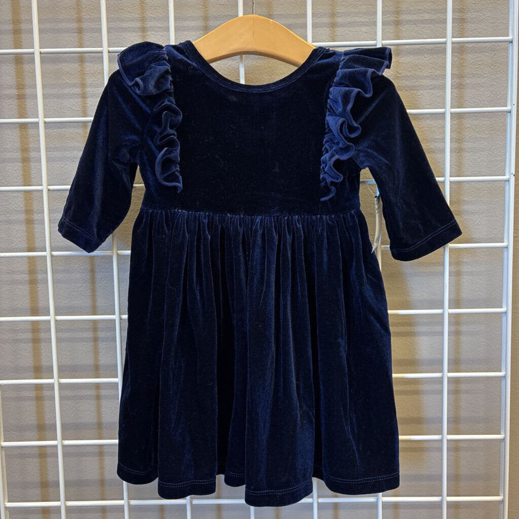 Mila & Rose Velvet LS Dress - 2T