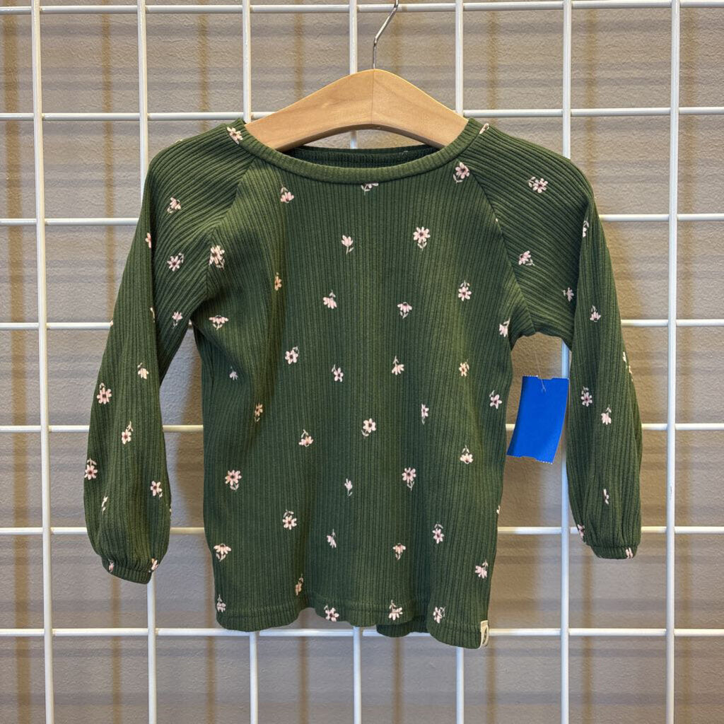 Easy Peasy Ribbed Floral LS Tee - 18m
