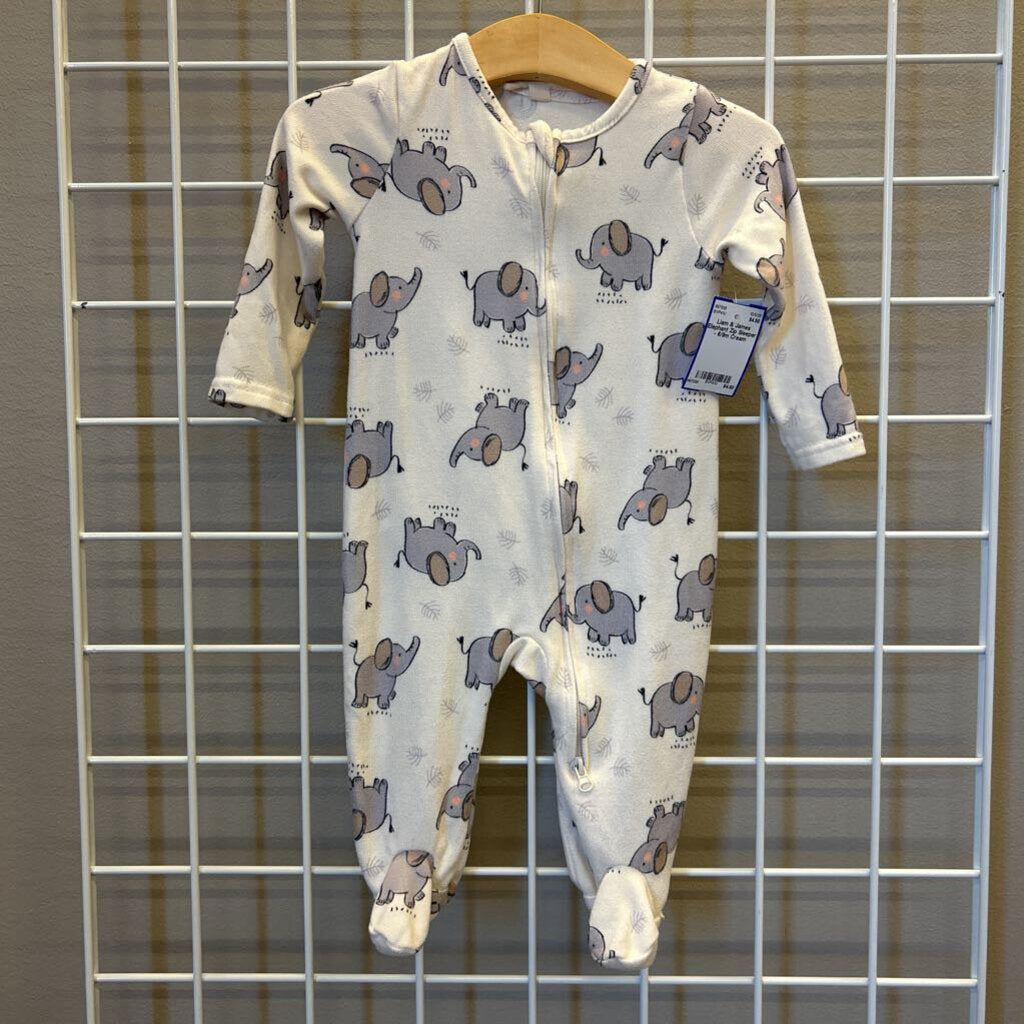 Liam & James Elephant Zip Sleeper - 6/9m