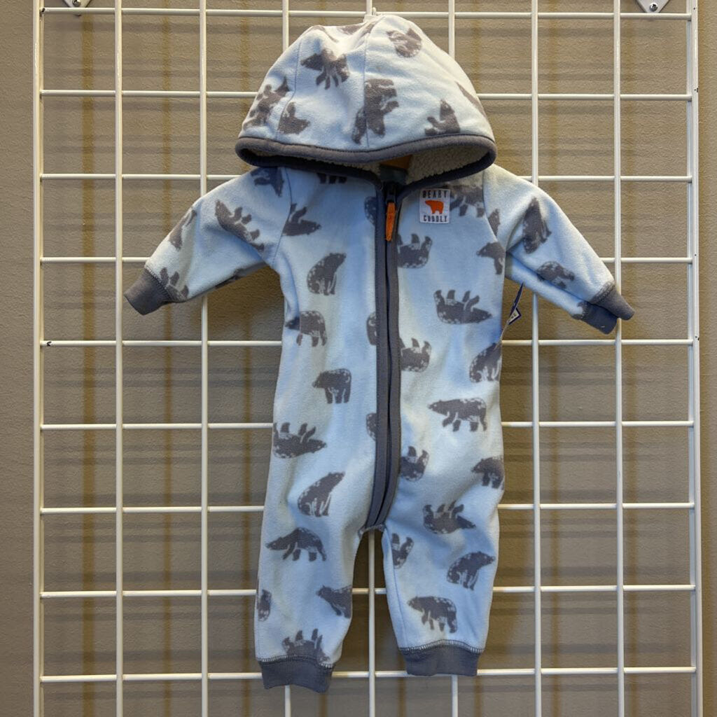 Carter's Fleece Bear Hoodie Coverall - 3m