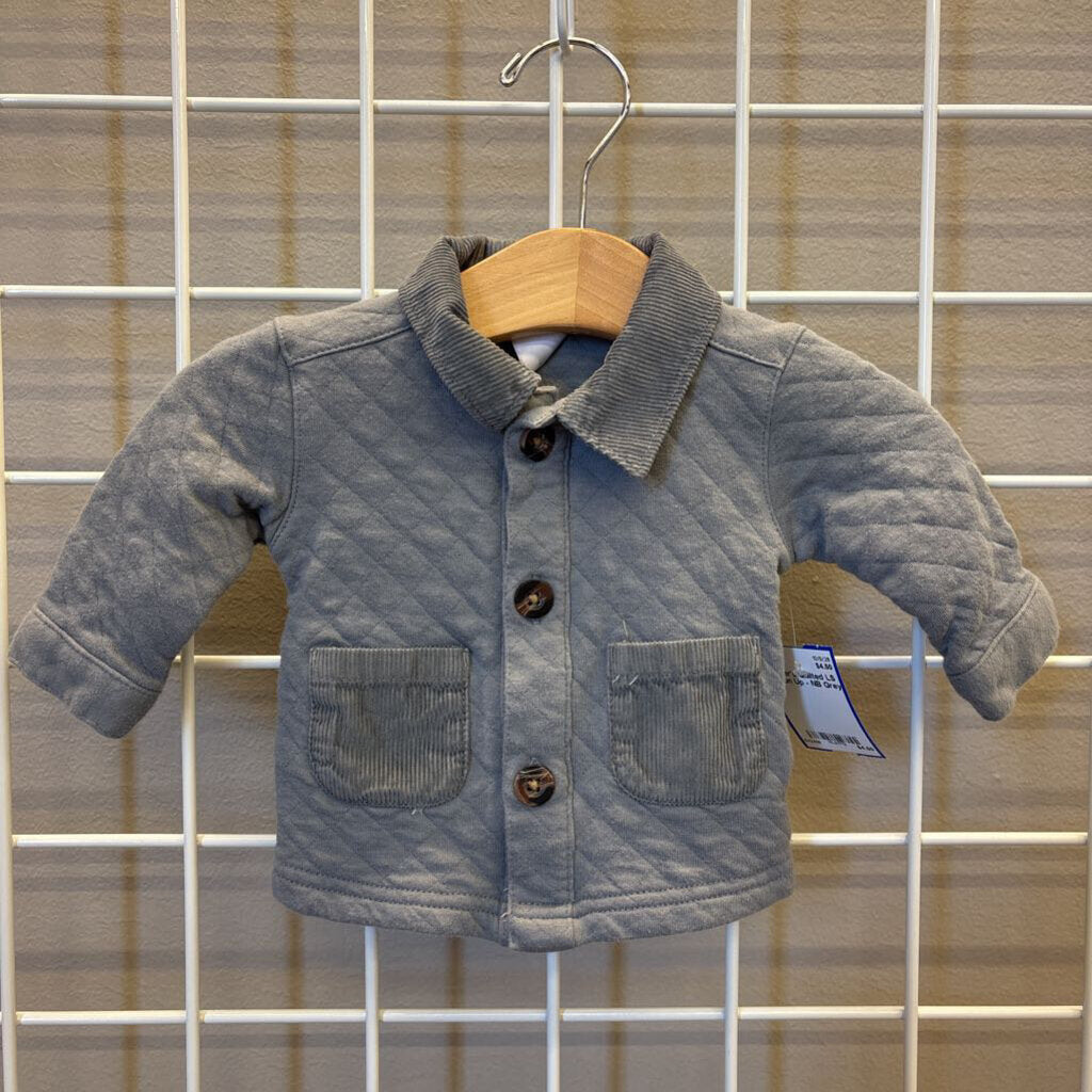Carter's Quilted LS Button Up - NB