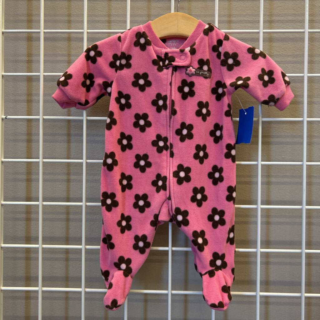 Carter's Fleece Floral Zip Sleeper - NB