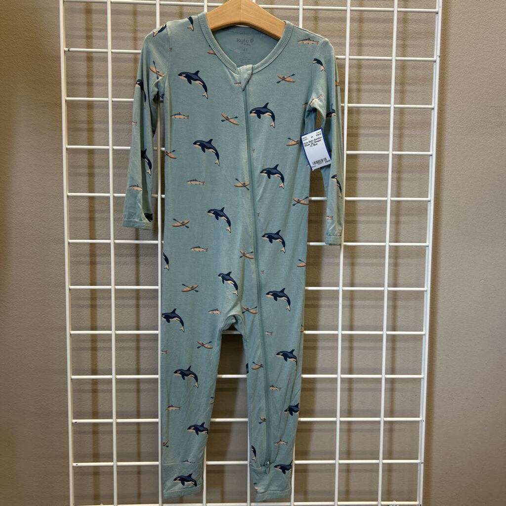 Kyte Baby Bamboo Whale Zip Sleeper - 4T