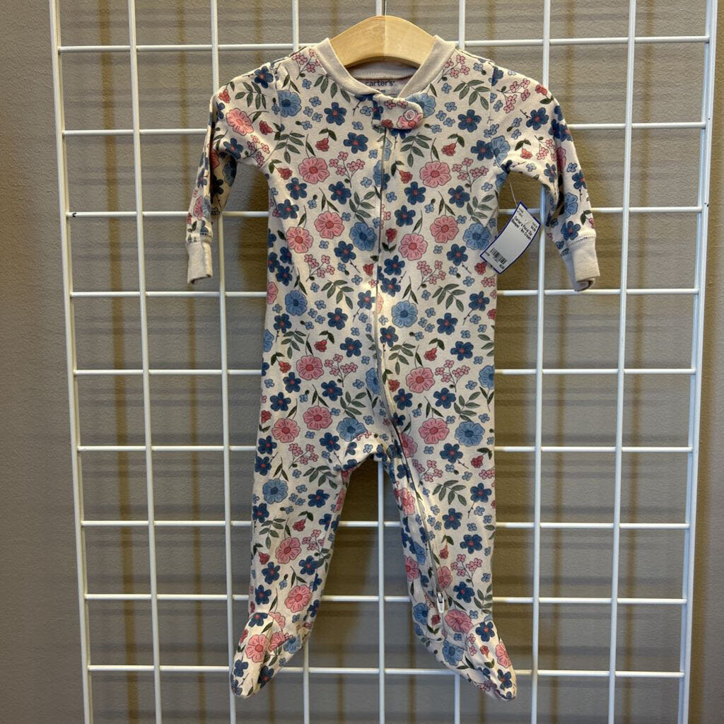 Carter's Floral Zip Sleeper - 9m