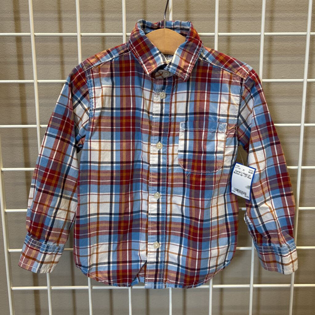 Carter's Plaid LS Button Up - 3T