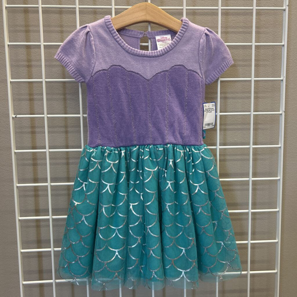 Disney Princess Ariel Knit SS Dress - 4T