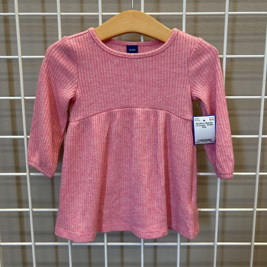 Old Navy Sparkle LS Dress - 12/18m