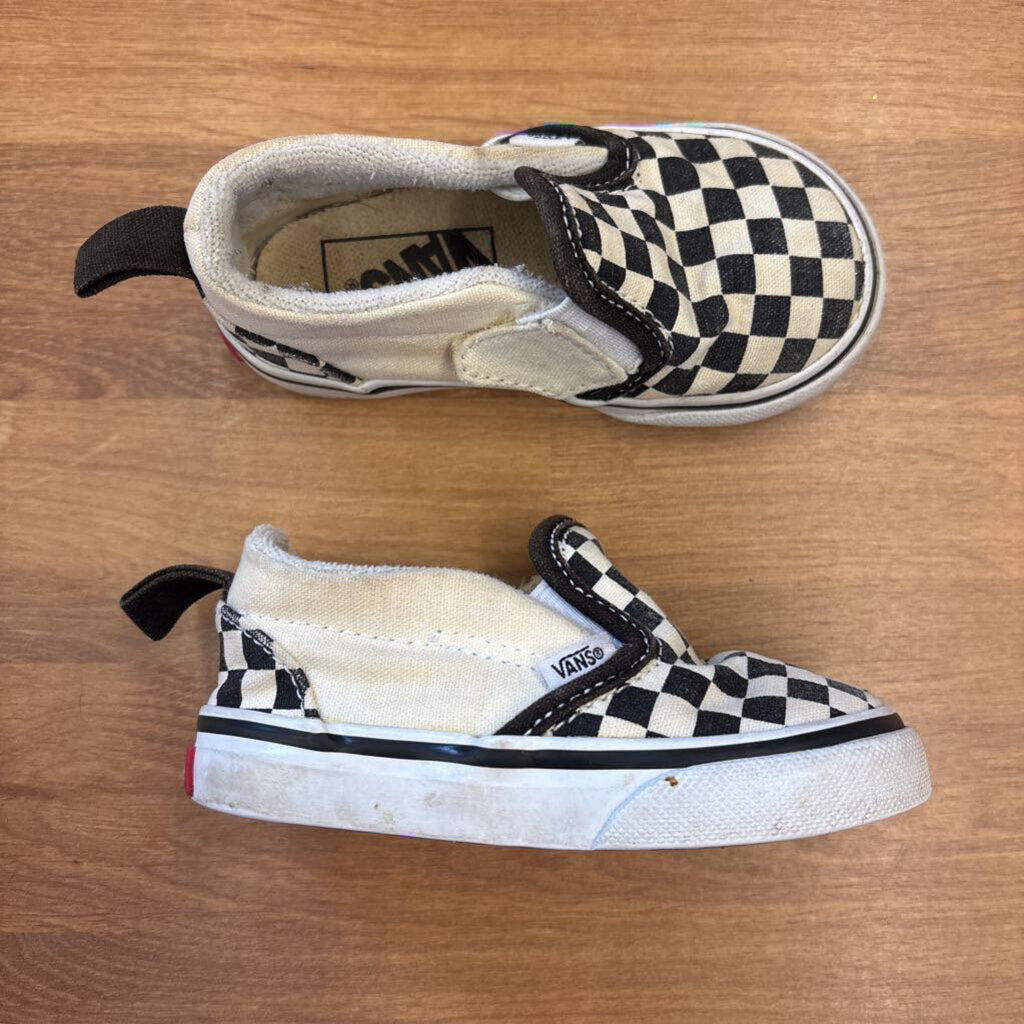 Vans White Check Slip On Sneakers - 5