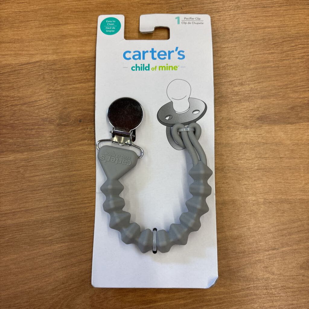 NEW Carter's Pacifier Clip - Grey