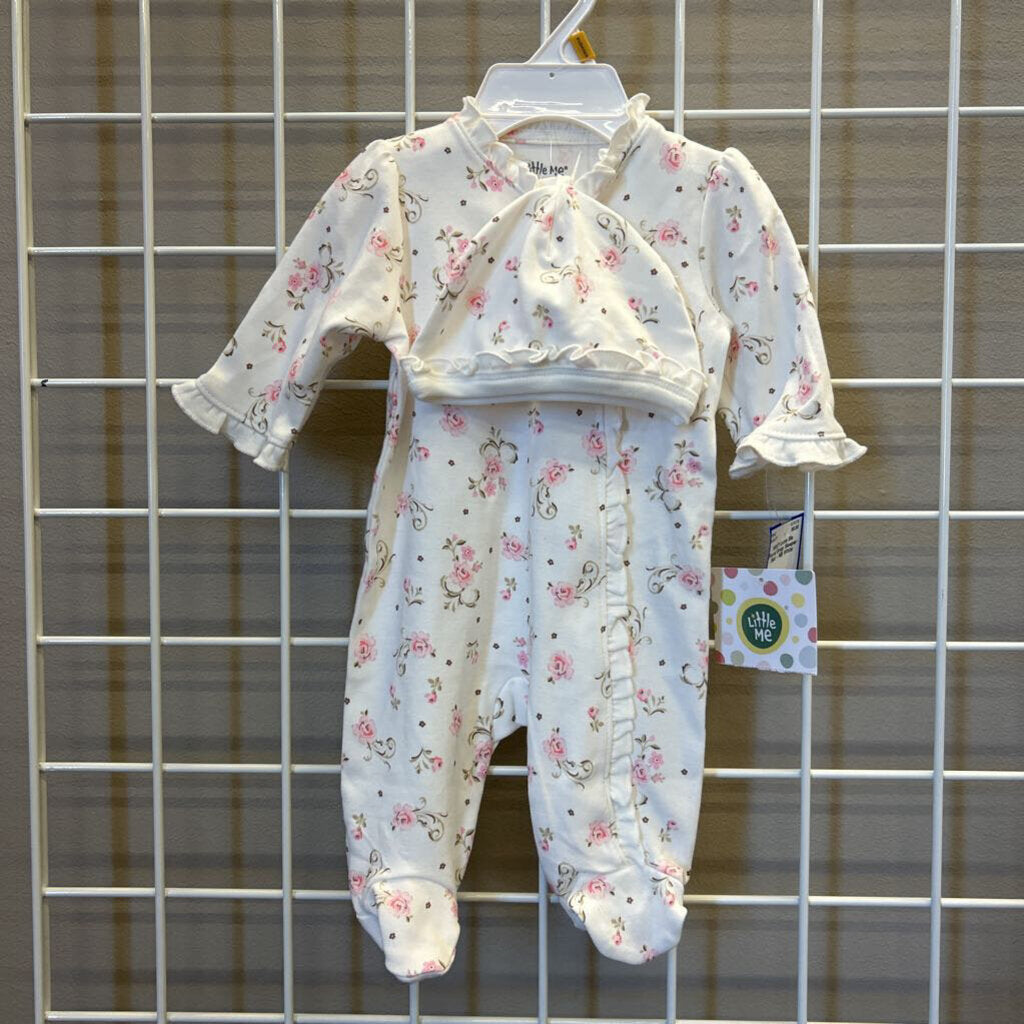 NWT Little Me Floral Snap Sleeper Set - NB
