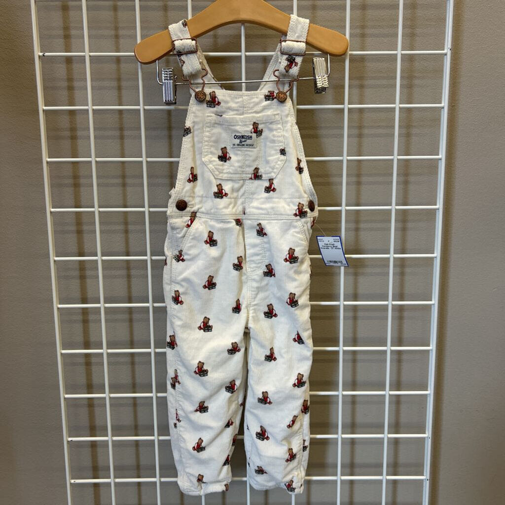 Osh Kosh Corduroy Bear Overalls - 2T