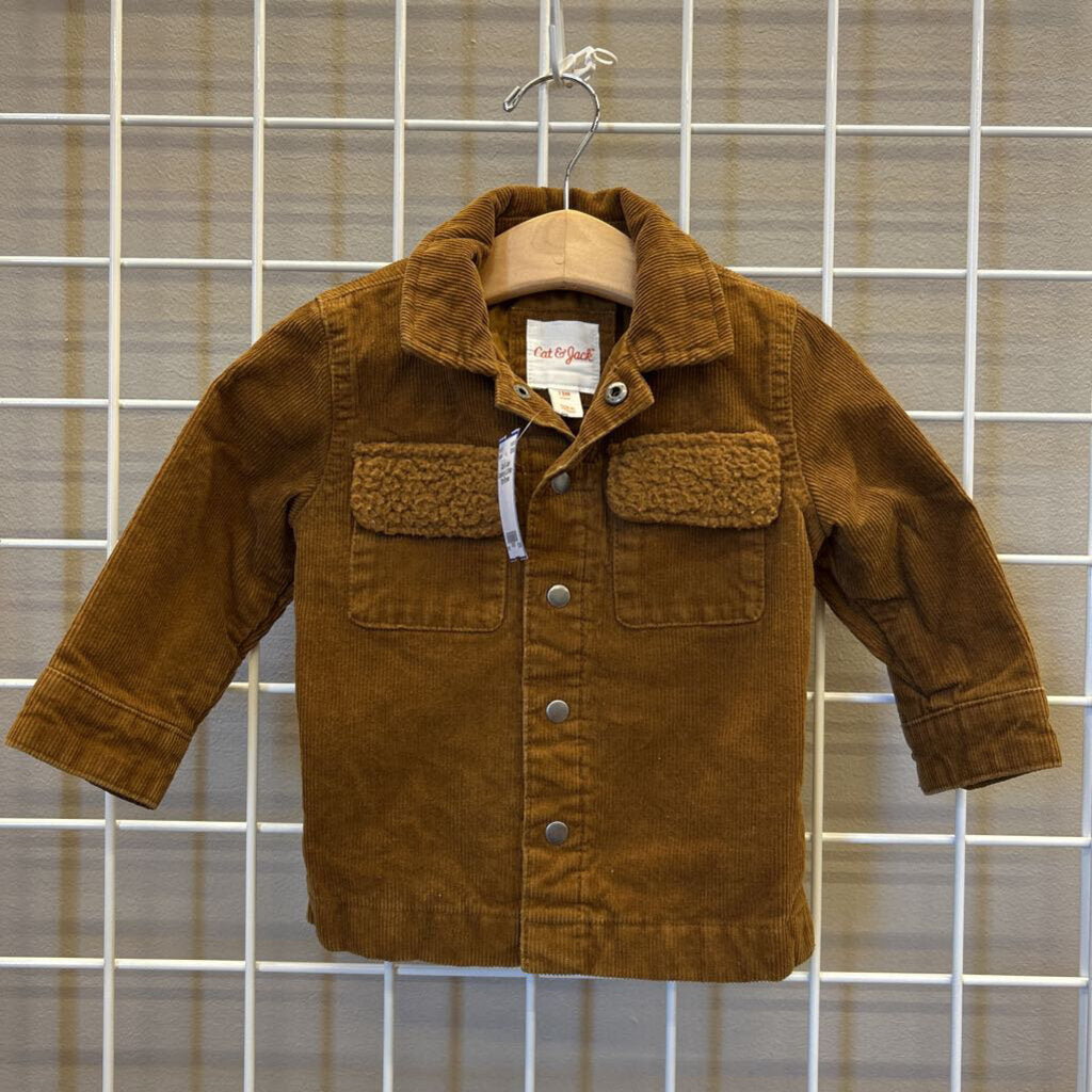 Cat & Jack Corduroy LS Snap - 12m