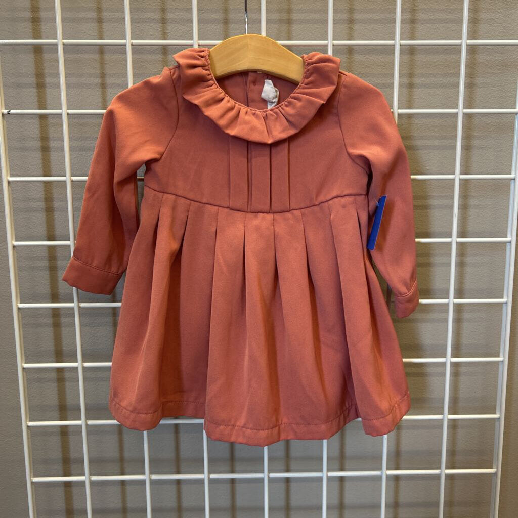 H&M Pleated LS Dress - 9/12m