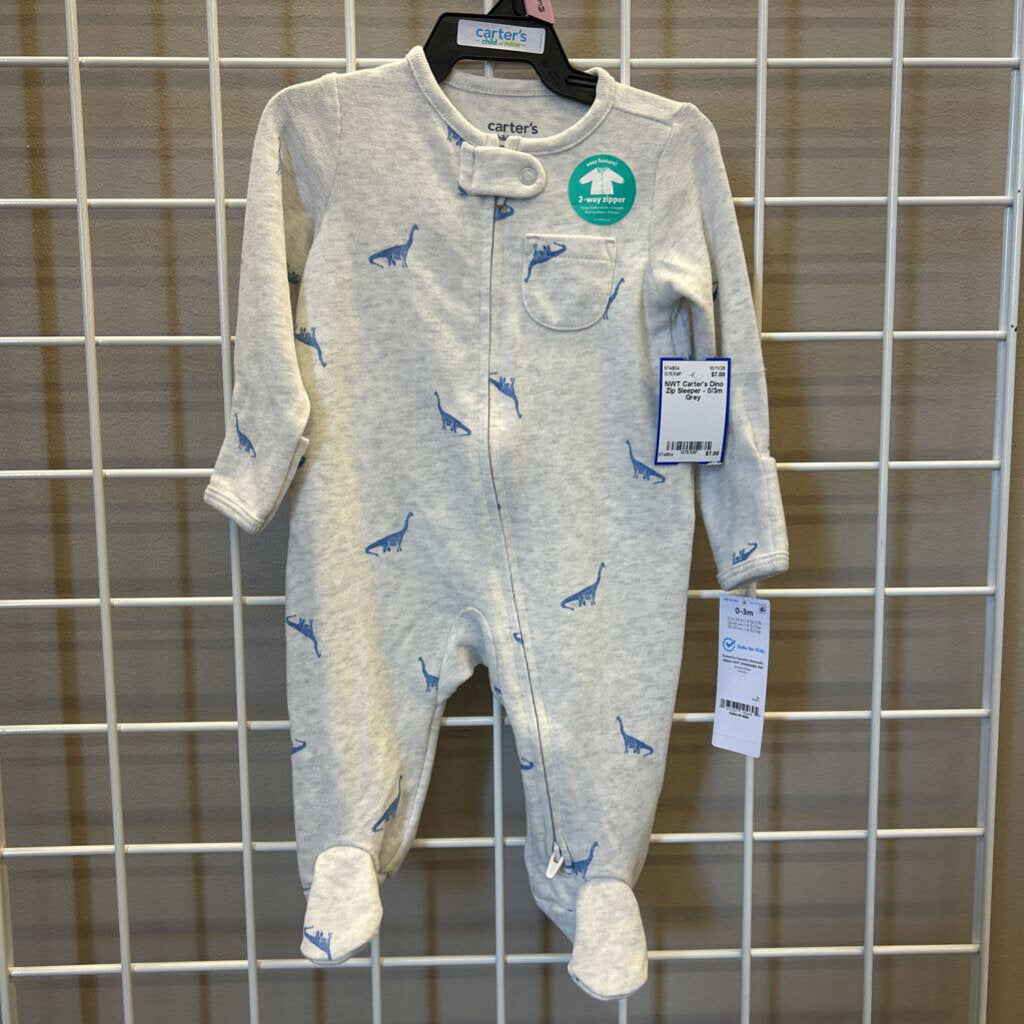 NWT Carter's Dino Zip Sleeper - 0/3m