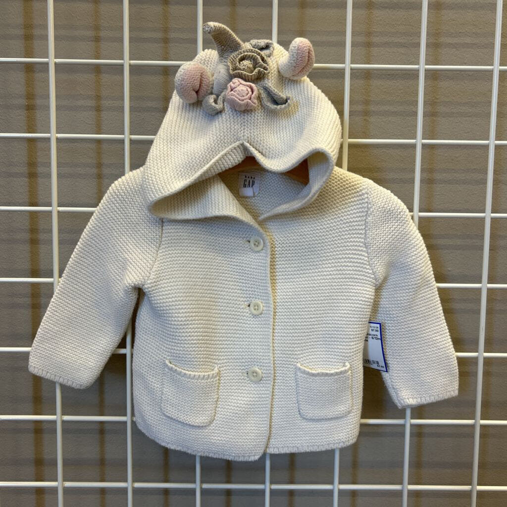 Baby Gap Unicorn Knit Cardigan - 6/12m