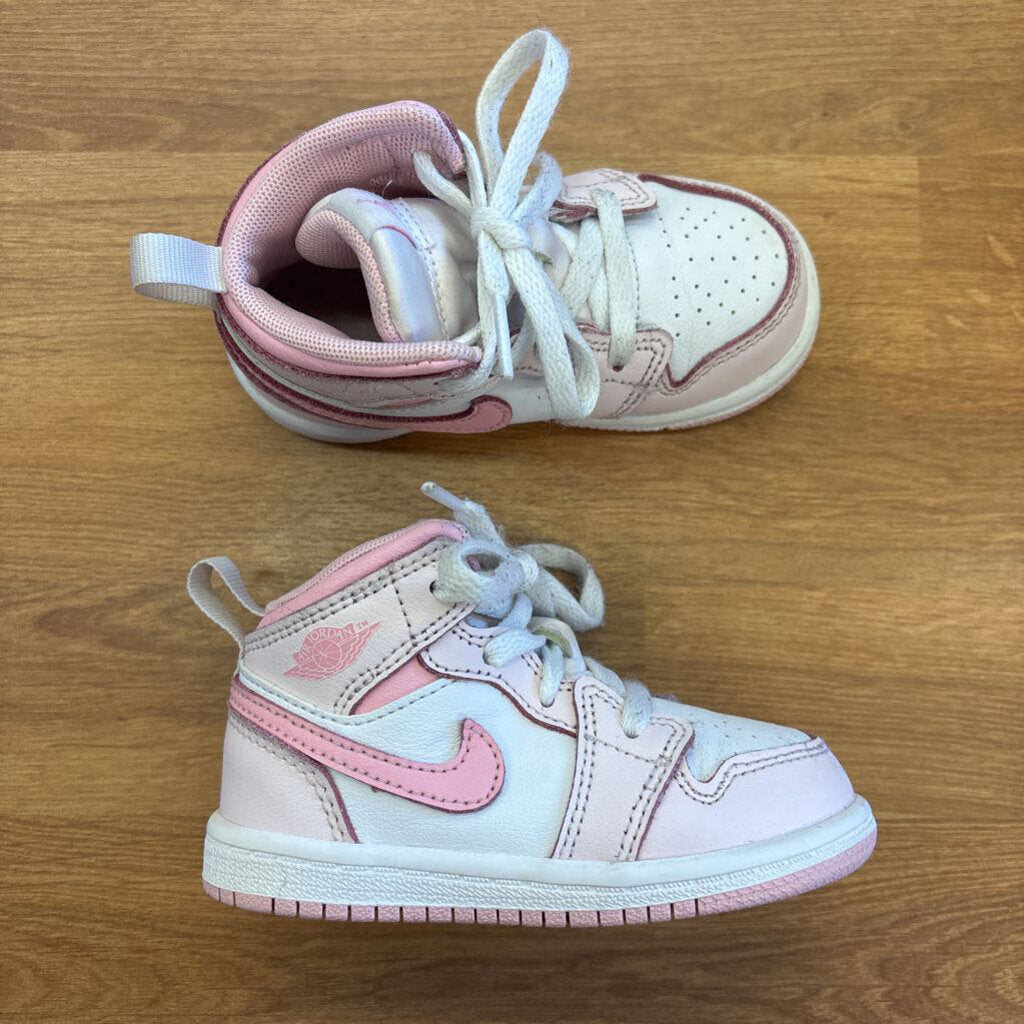 Nike Air Jordan White/Pink High Top Sneakers - 6