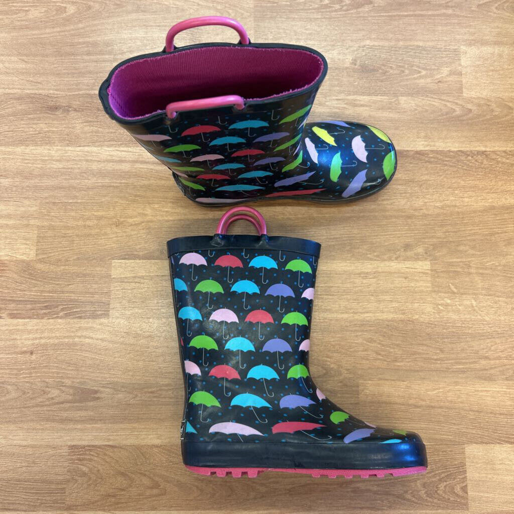Umbrella Black Rain Boots - 2