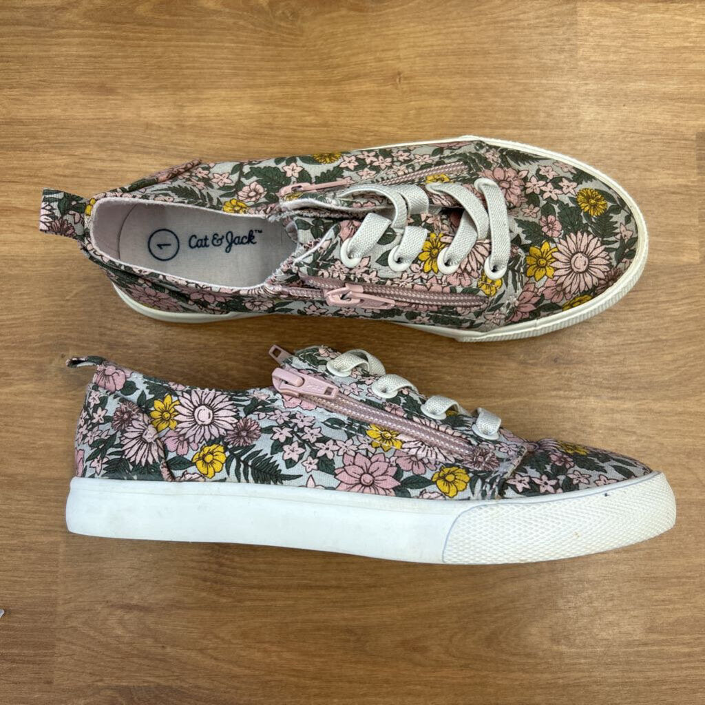 Cat & Jack Pink Floral Sneakers - 1