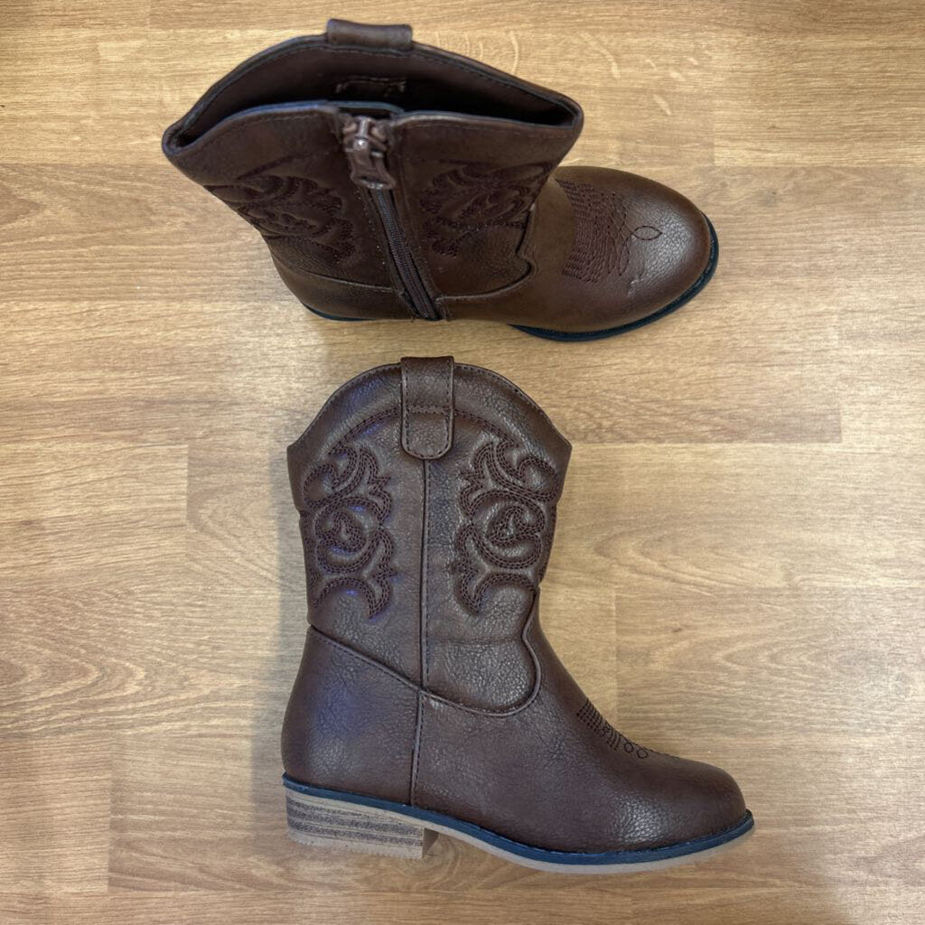 Cat & Jack Brown Cowboy Boots - 9