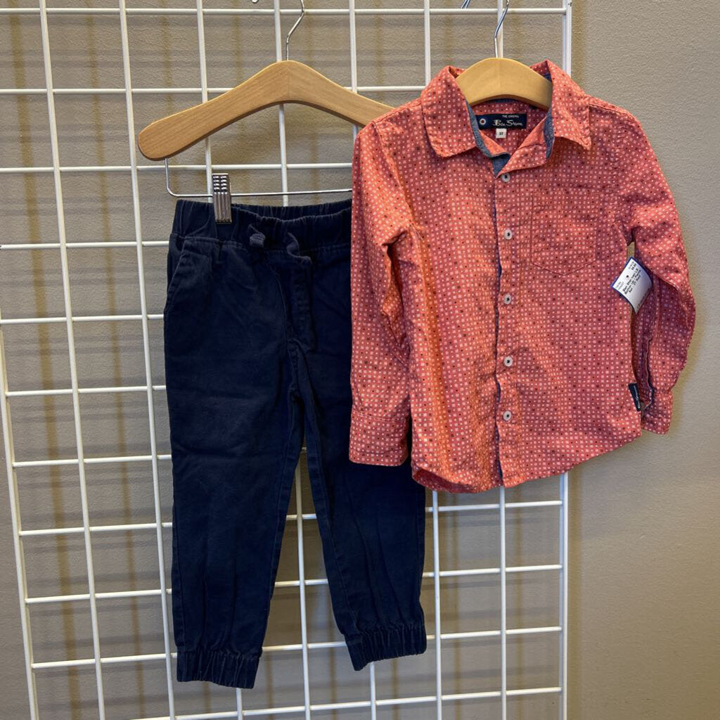 Ben Sherman LS Button Up / Pants Set - 3T