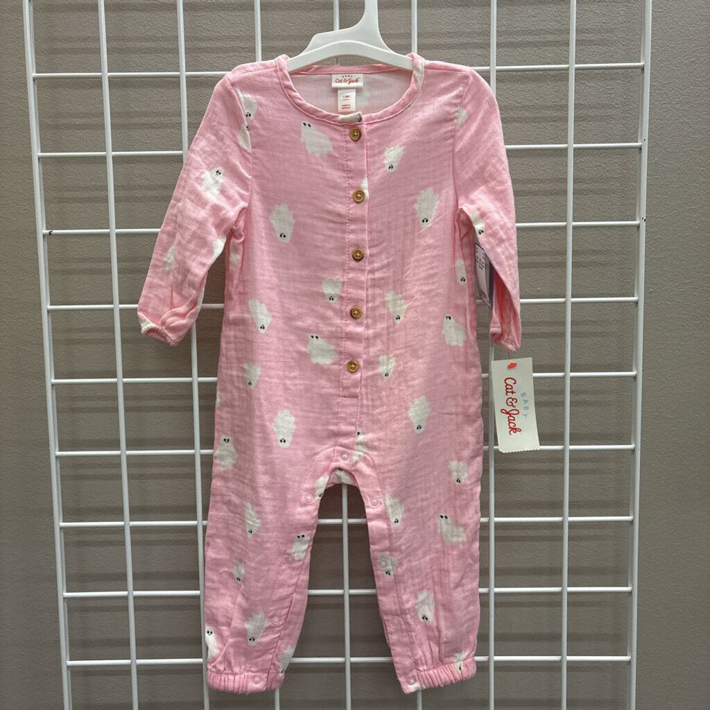 NWT Cat & Jack Ghost LS Romper - 12m