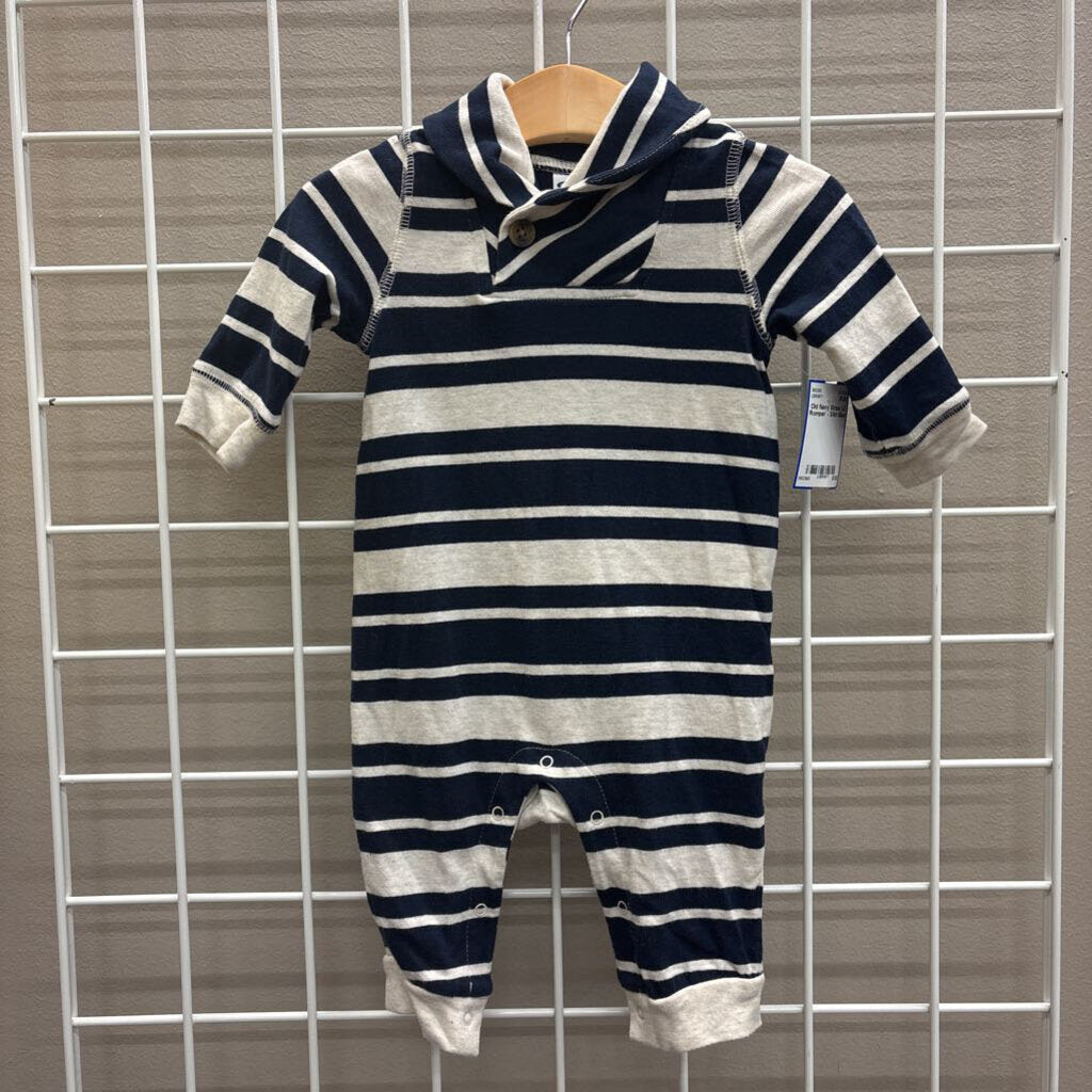 Old Navy Stripe LS Romper - 3/6m