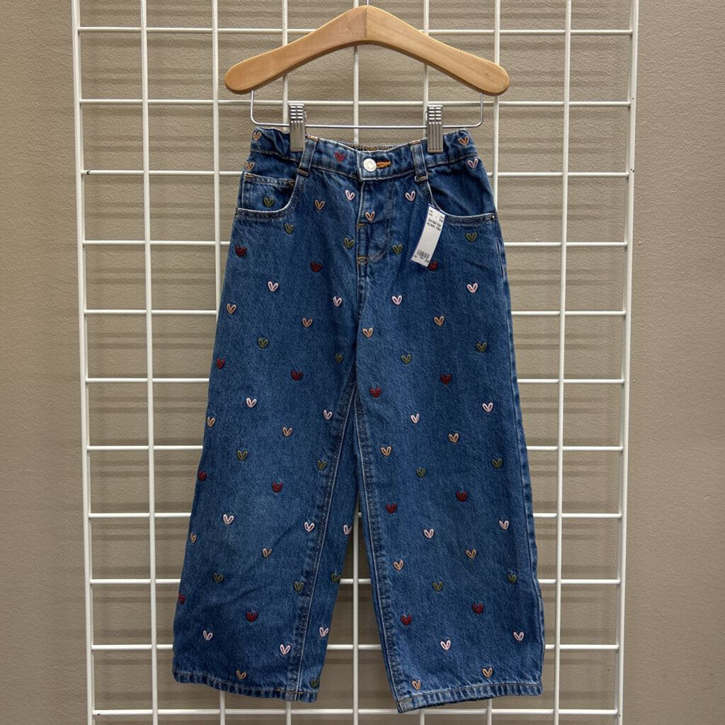 Zara Heart Wide Leg Jeans - 6