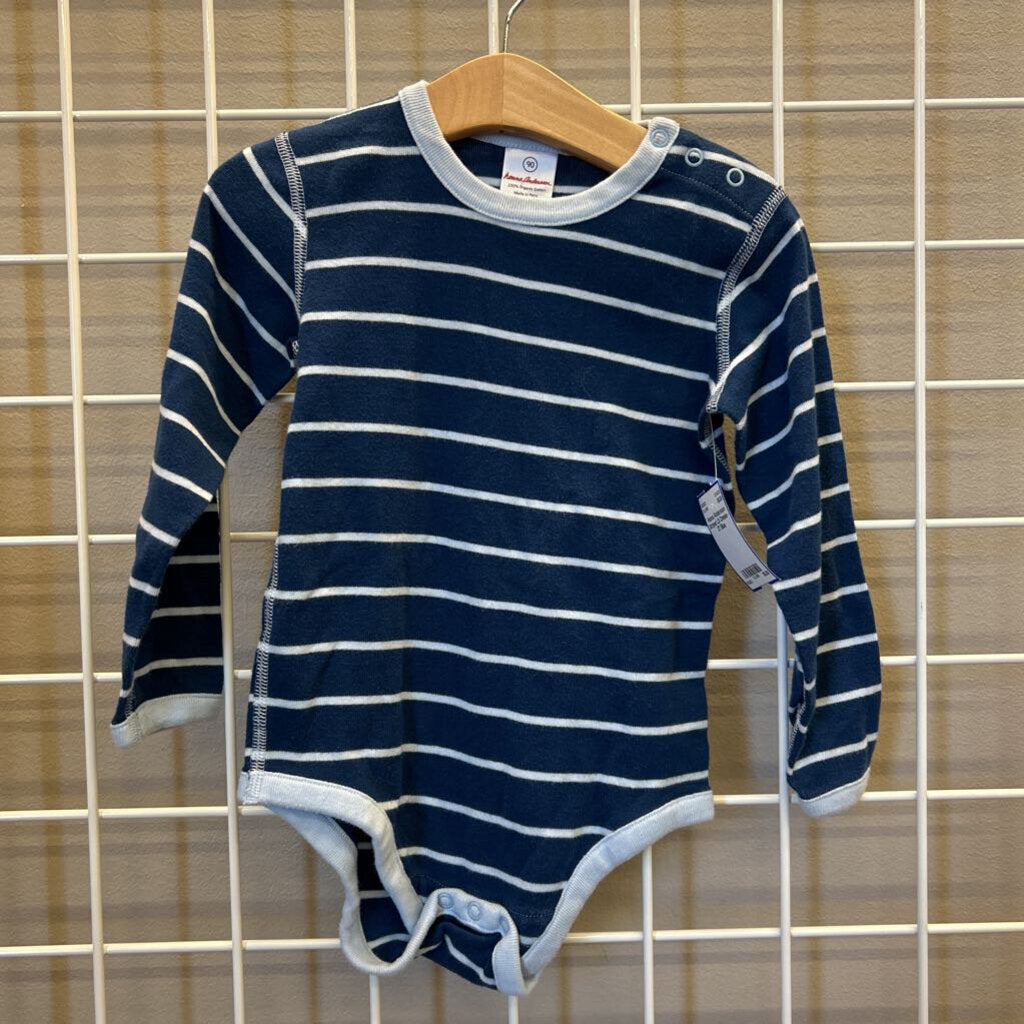Hanna Andersson Striped LS Onesie - 3T