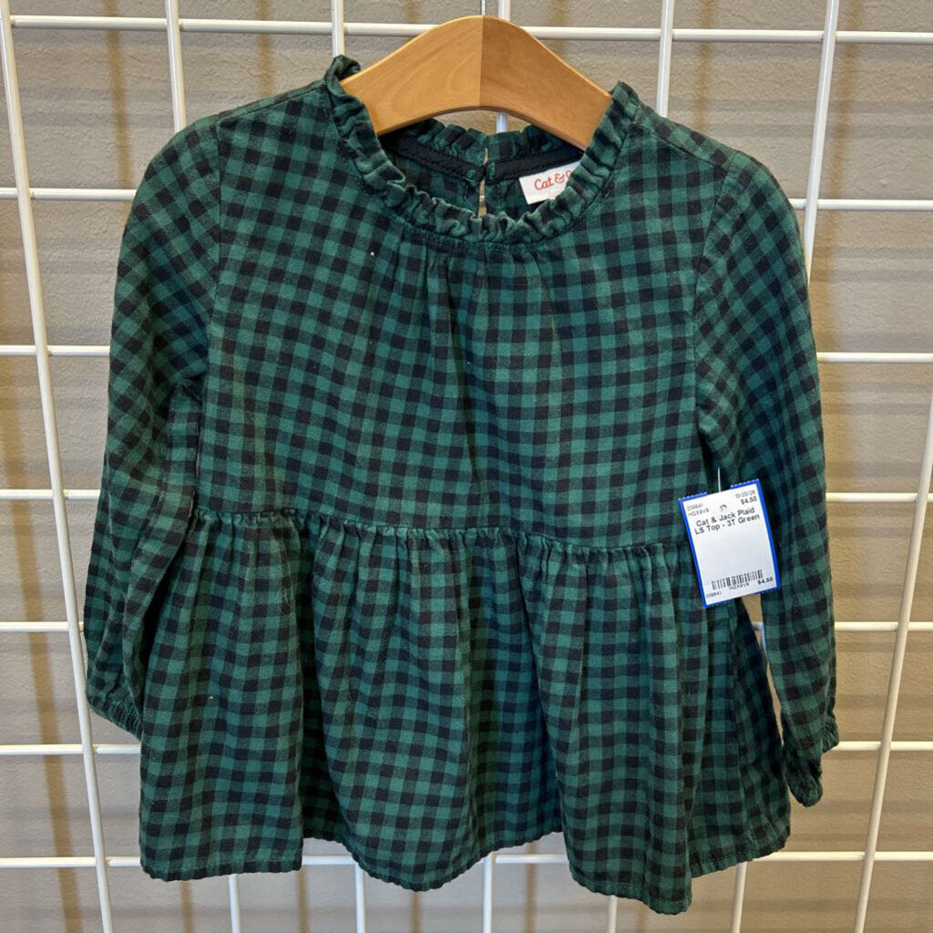 Cat & Jack Plaid LS Top - 3T