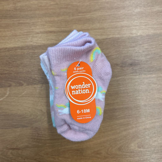 NEW Wonder Nation Ankle Socks 6 Pair - 6/18m
