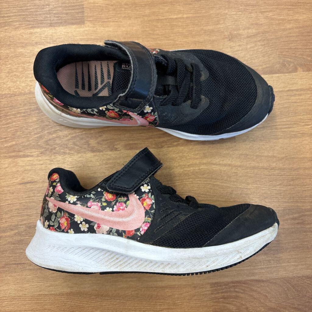 Nike Black Floral Star Runner Sneakers (wear) - 10.5