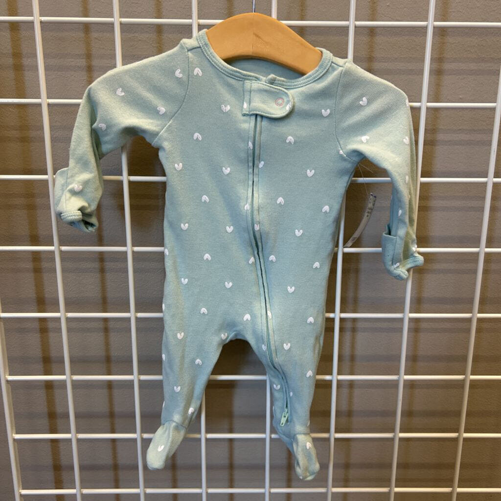 Cloud Island Heart Zip Sleeper - NB